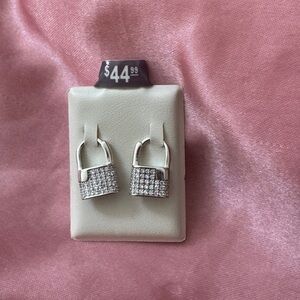 925 Sterling Silver Padlock Earrings